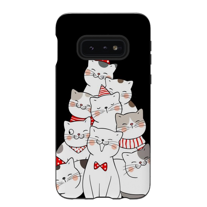 Galaxy S10e StrongFit christmas cats by haroulita