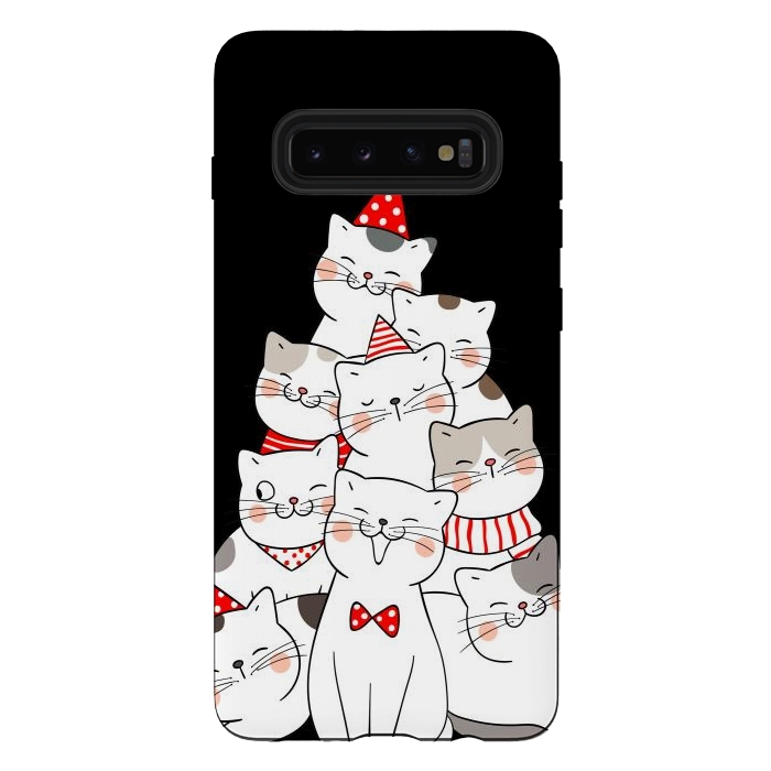 Galaxy S10 plus StrongFit christmas cats by haroulita