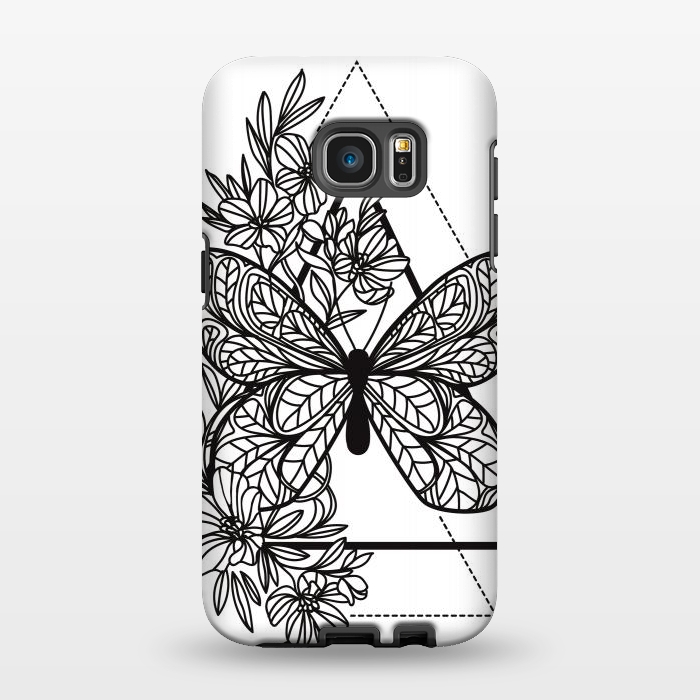 Galaxy S7 EDGE StrongFit bw butterfly by haroulita