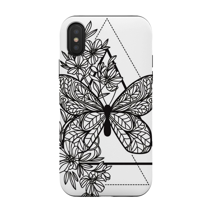 iPhone Xs / X StrongFit bw butterfly by haroulita
