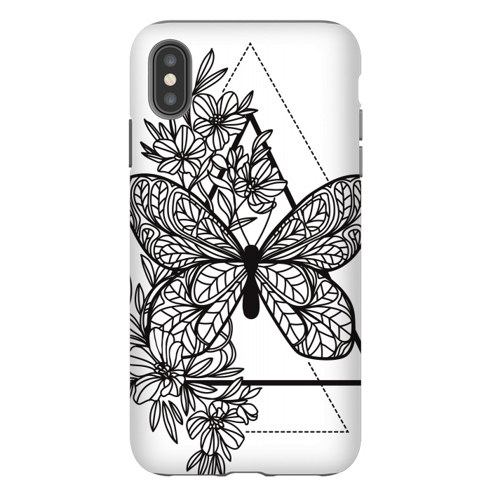 iPhone Xs Max StrongFit bw butterfly by haroulita