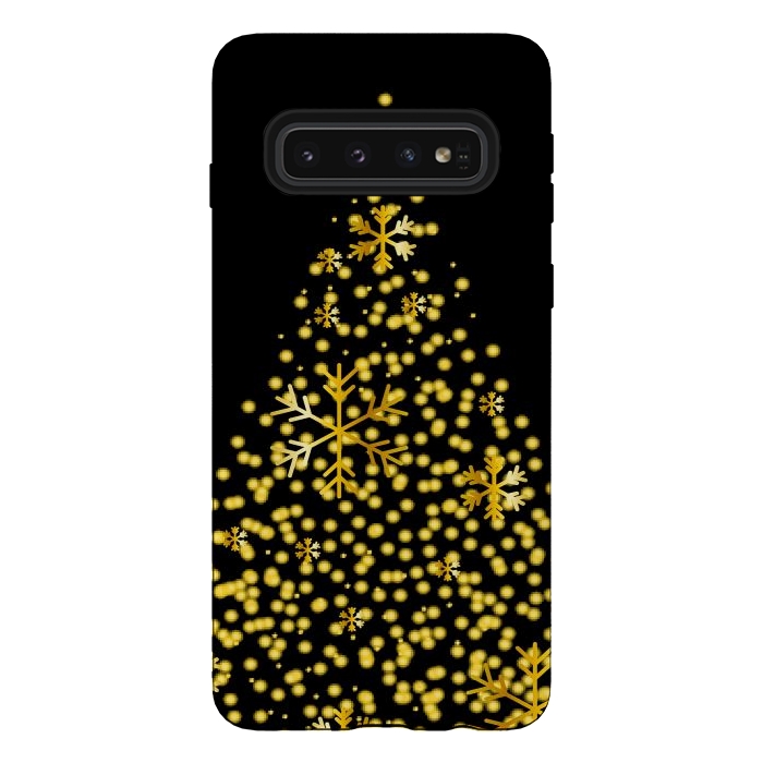 Galaxy S10 StrongFit golden christmas tree by haroulita