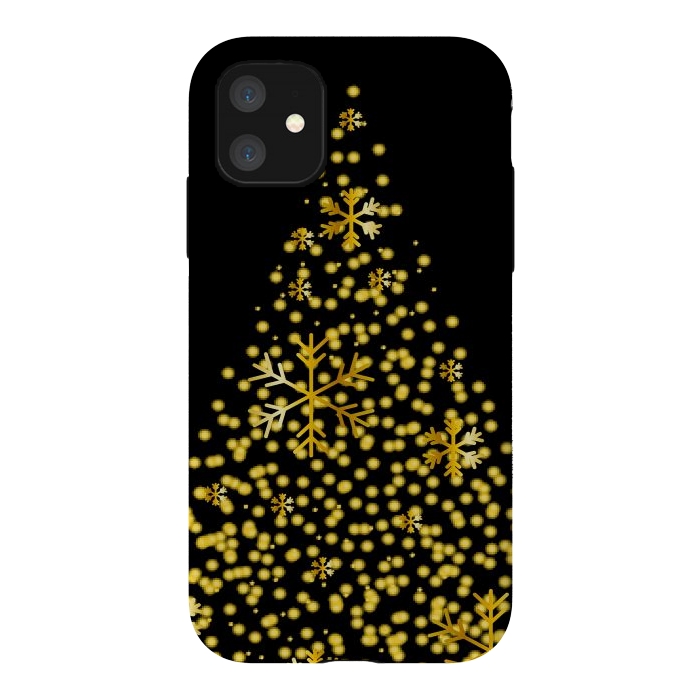 iPhone 11 StrongFit golden christmas tree by haroulita