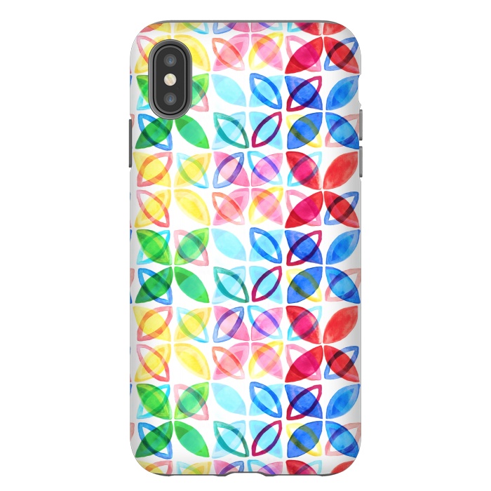iPhone Xs Max StrongFit Rainbow Watercolor Pattern  by Tigatiga