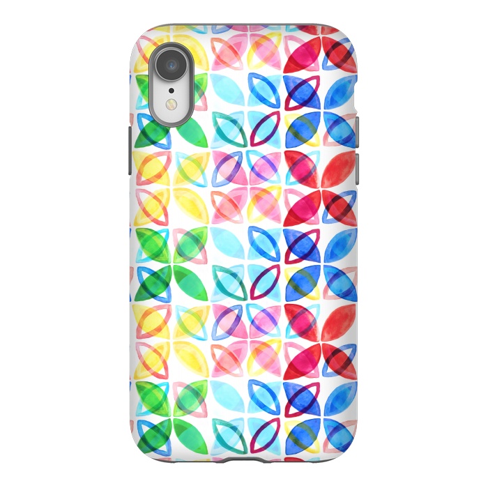 iPhone Xr StrongFit Rainbow Watercolor Pattern  by Tigatiga