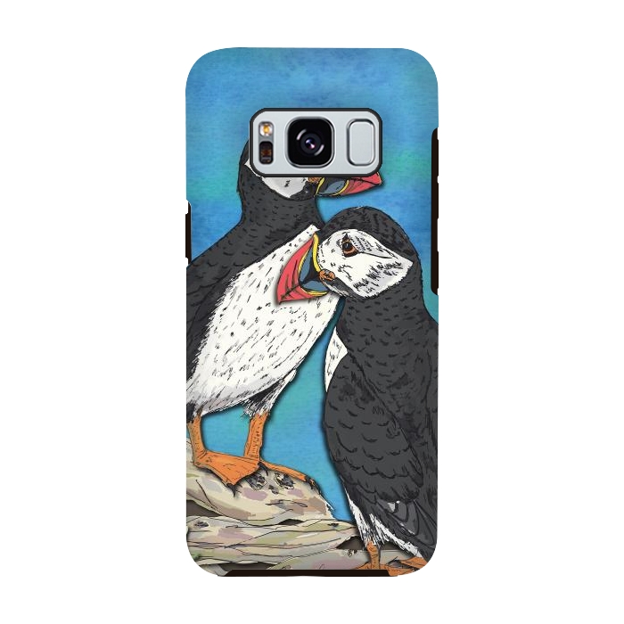 Galaxy S8 StrongFit Puffin Perfection by Lotti Brown