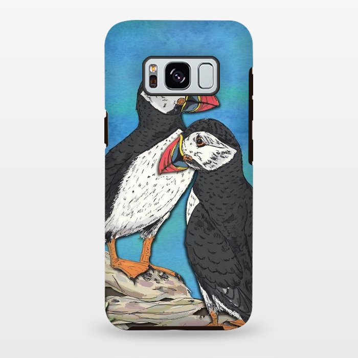 Galaxy S8 plus StrongFit Puffin Perfection by Lotti Brown