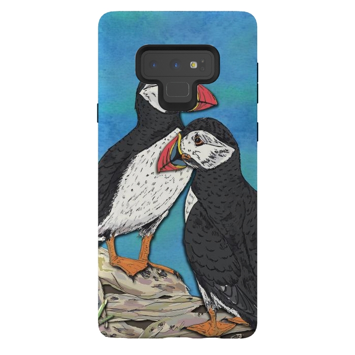 Galaxy Note 9 StrongFit Puffin Perfection by Lotti Brown