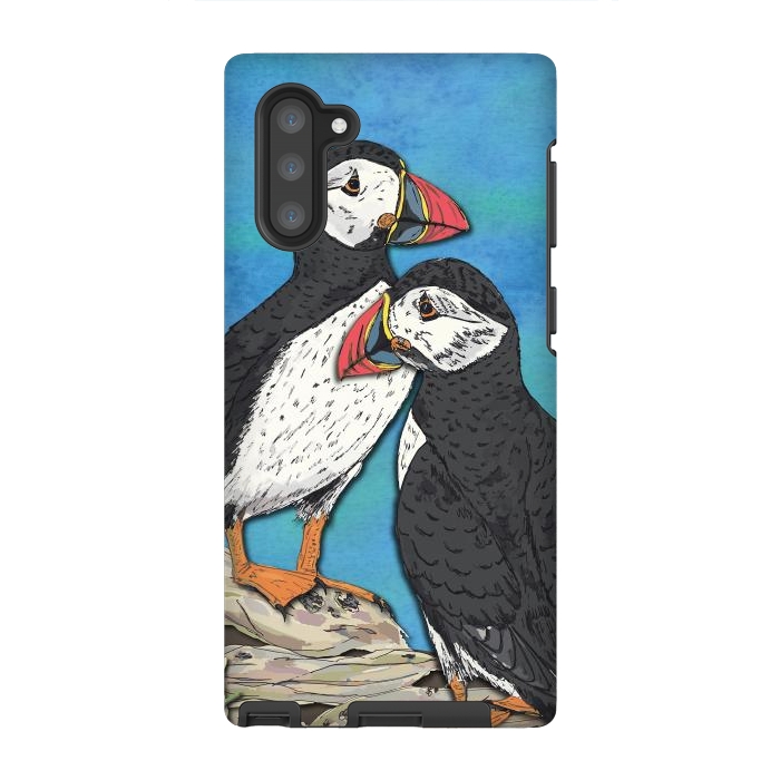 Galaxy Note 10 StrongFit Puffin Perfection by Lotti Brown