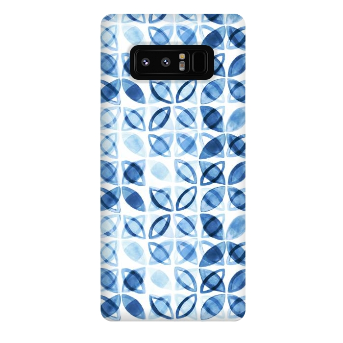 Galaxy Note 8 StrongFit Blue Watercolor Pattern  by Tigatiga