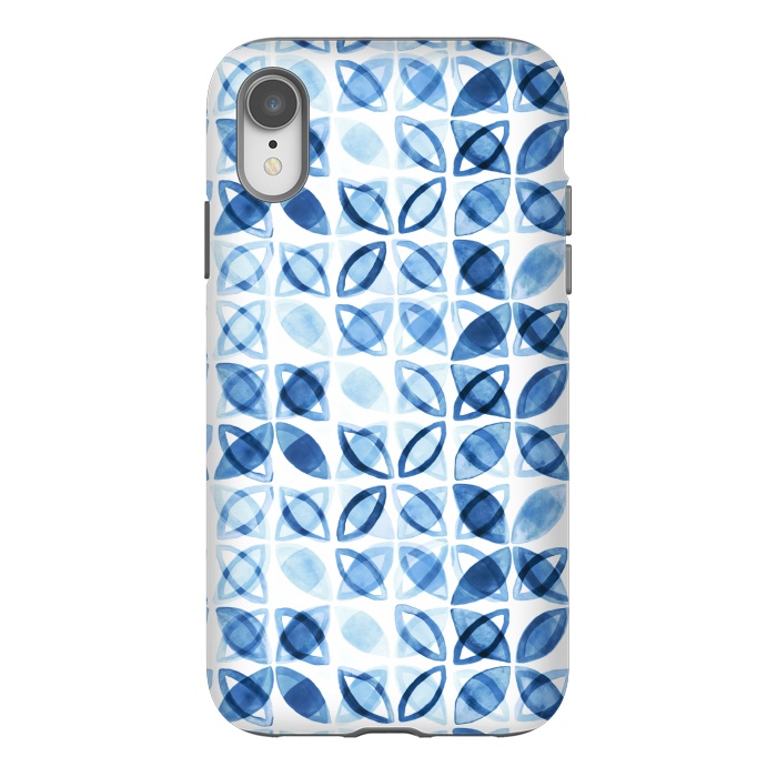 iPhone Xr StrongFit Blue Watercolor Pattern  by Tigatiga