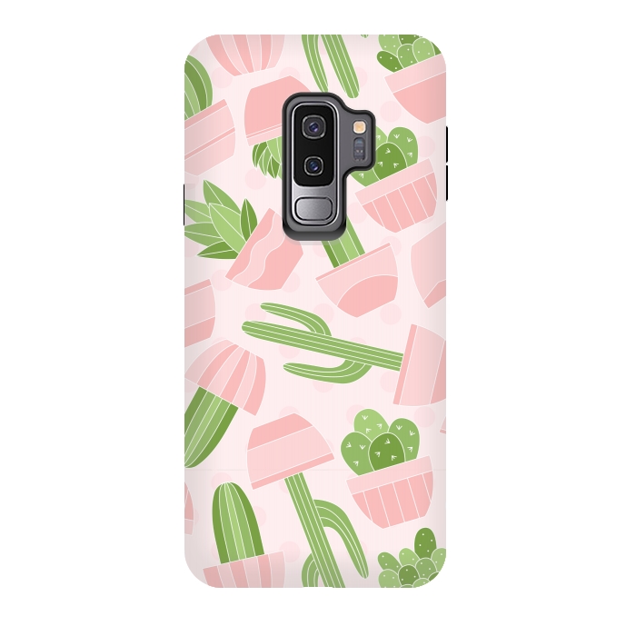 Galaxy S9 plus StrongFit funny cactus print by MALLIKA