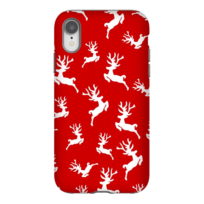 iPhone Xr StrongFit white christmas deer by MALLIKA