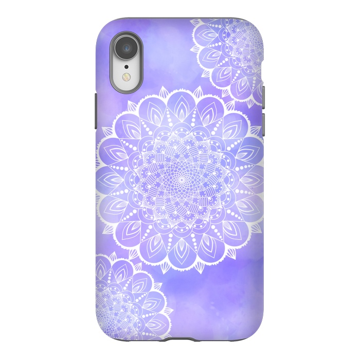 iPhone Xr StrongFit Purple mandala flowers by Jms