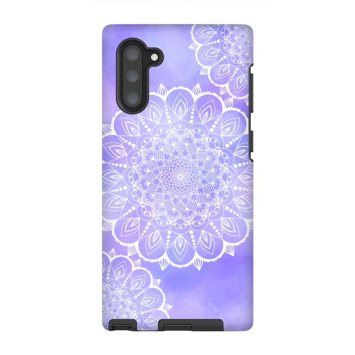 Galaxy Note 10 StrongFit Purple mandala flowers by Jms