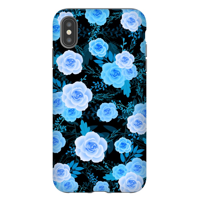 iPhone Xs Max StrongFit Blue purple roses by Jms