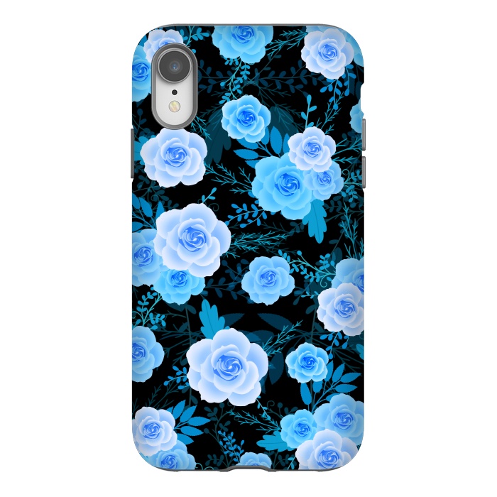 iPhone Xr StrongFit Blue purple roses by Jms