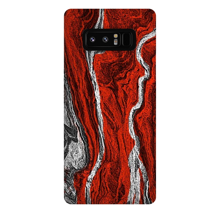 Galaxy Note 8 StrongFit Red and white marble texture design by Josie