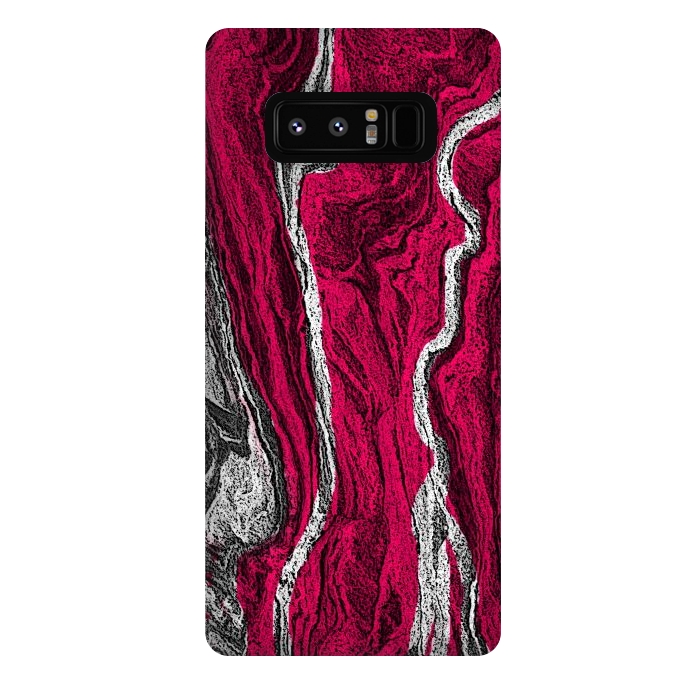 Galaxy Note 8 StrongFit Pink and white marble textured design by Josie