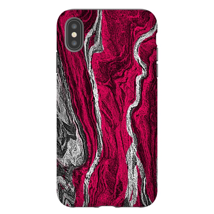 iPhone Xs Max StrongFit Pink and white marble textured design by Josie