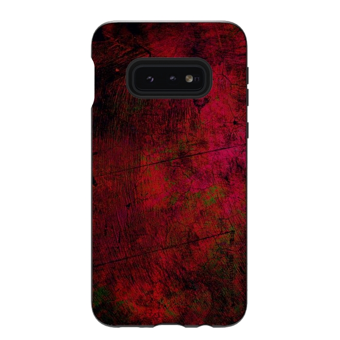 Galaxy S10e StrongFit Red abstract grunge textured design by Josie