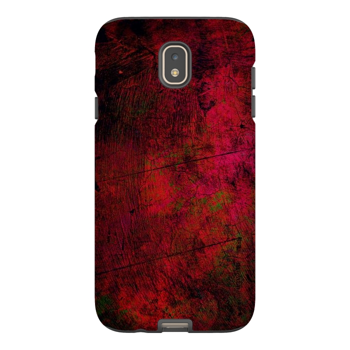 Galaxy J7 StrongFit Red abstract grunge textured design by Josie