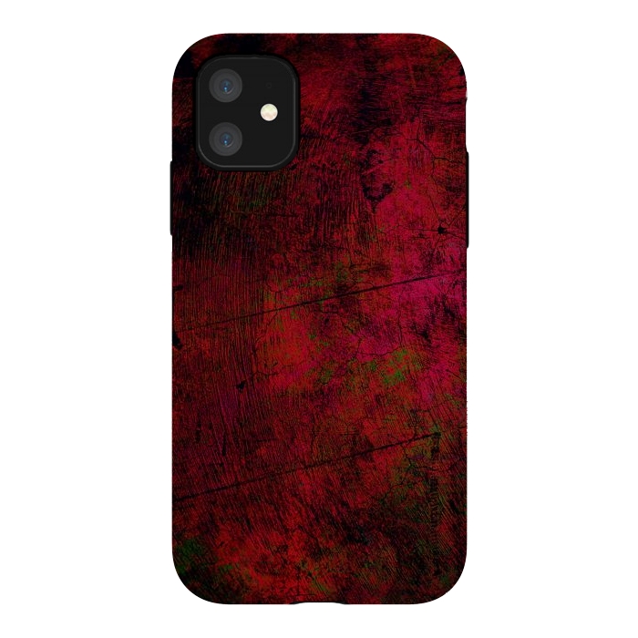 iPhone 11 StrongFit Red abstract grunge textured design by Josie