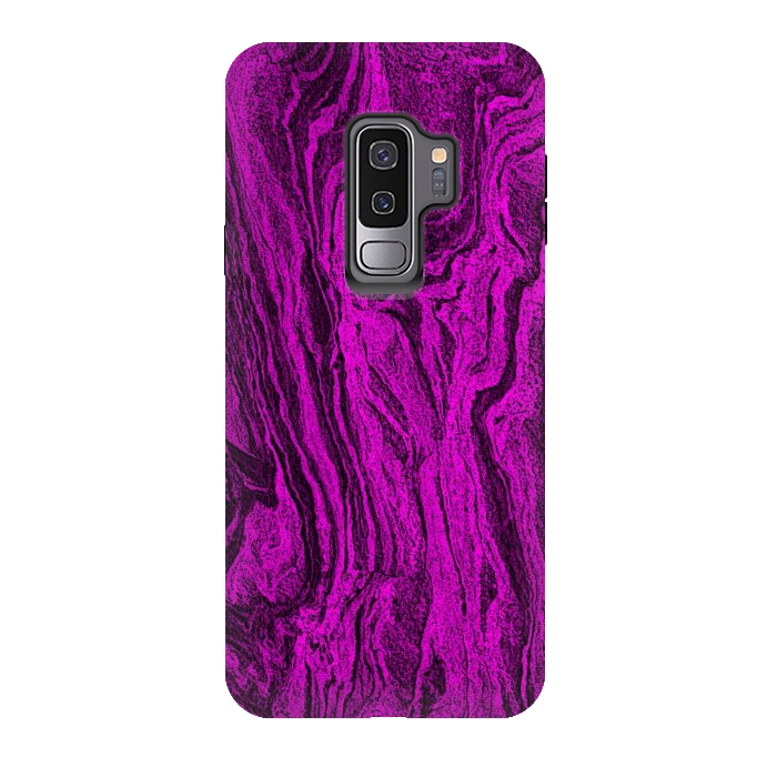 Galaxy S9 plus StrongFit Purple designer marble textured design by Josie