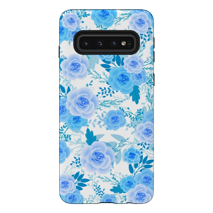 Galaxy S10 StrongFit Blue roses by Jms