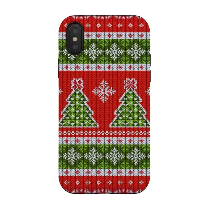 iPhone Xs / X StrongFit Ugly christmas sweater pattern  by Winston
