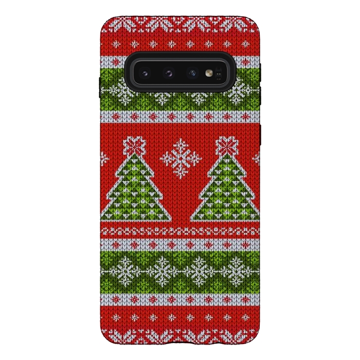 Galaxy S10 StrongFit Ugly christmas sweater pattern  by Winston
