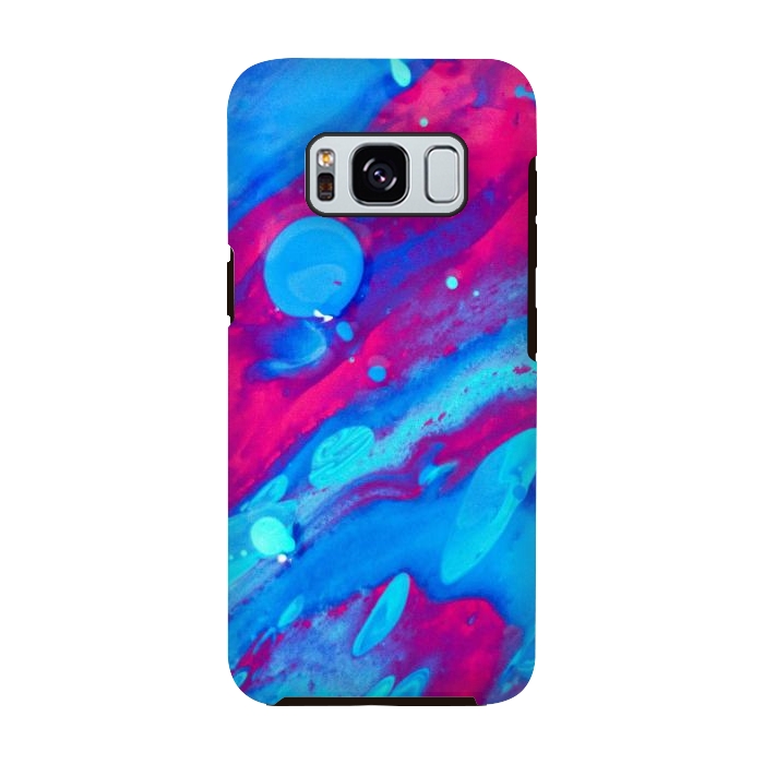 Galaxy S8 StrongFit Pink and blue abstract painting  by Winston