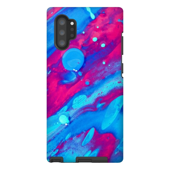 Galaxy Note 10 plus StrongFit Pink and blue abstract painting  by Winston