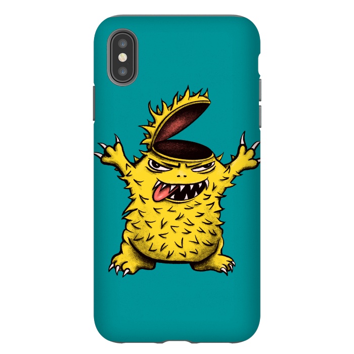iPhone Xs Max StrongFit Crazy Brainless Chicken Monster Character by Boriana Giormova