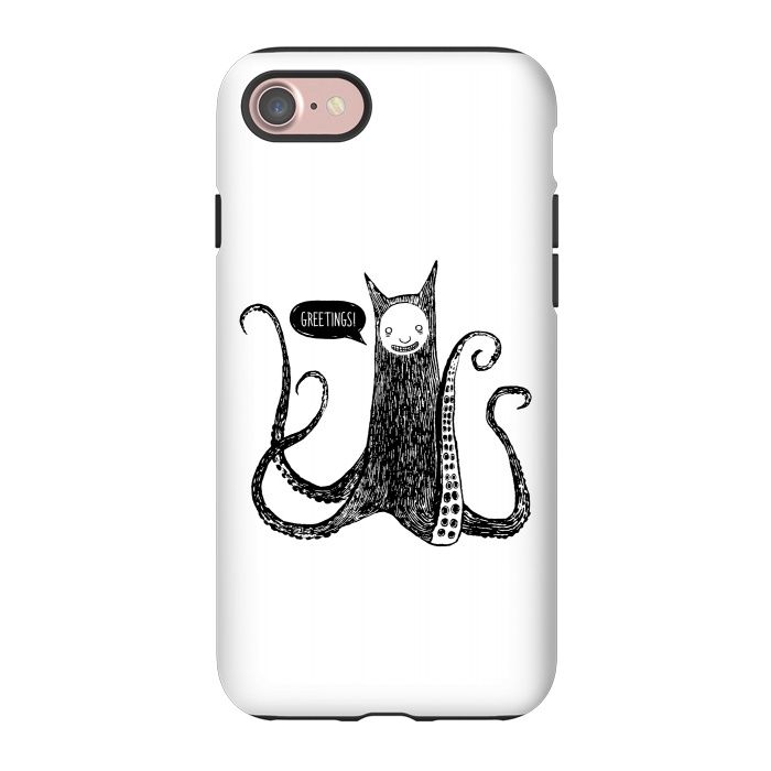 iPhone 7 StrongFit Greetings from the kraken cat by Laura Nagel