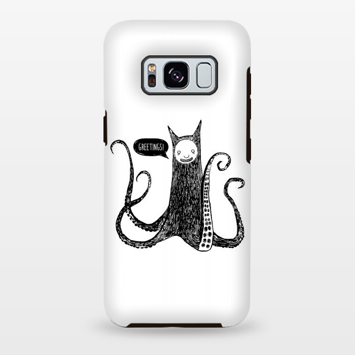Galaxy S8 plus StrongFit Greetings from the kraken cat by Laura Nagel