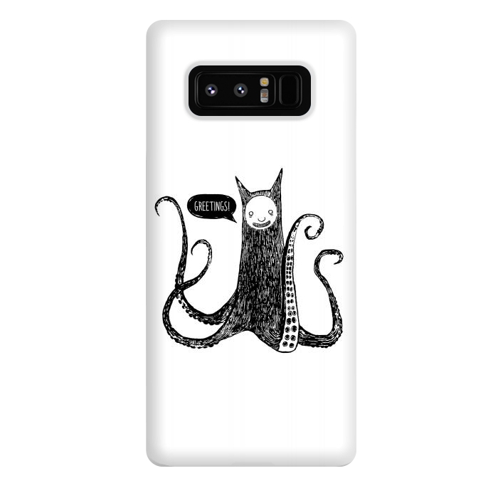 Galaxy Note 8 StrongFit Greetings from the kraken cat by Laura Nagel