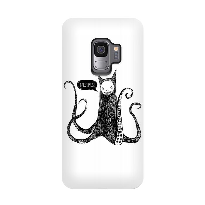 Galaxy S9 StrongFit Greetings from the kraken cat by Laura Nagel