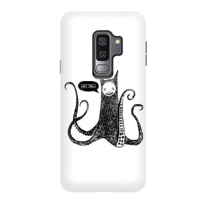 Galaxy S9 plus StrongFit Greetings from the kraken cat by Laura Nagel