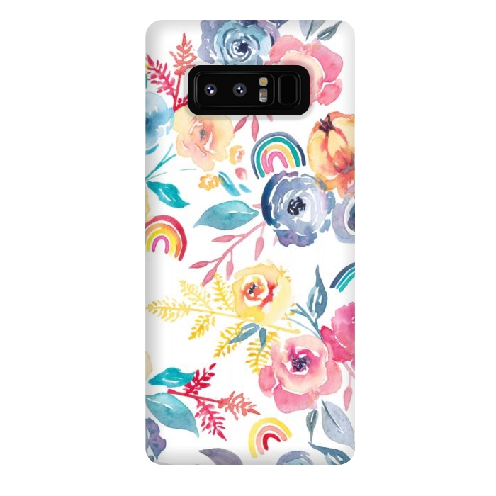 Galaxy Note 8 StrongFit Roses and Rainbows by gingerlique