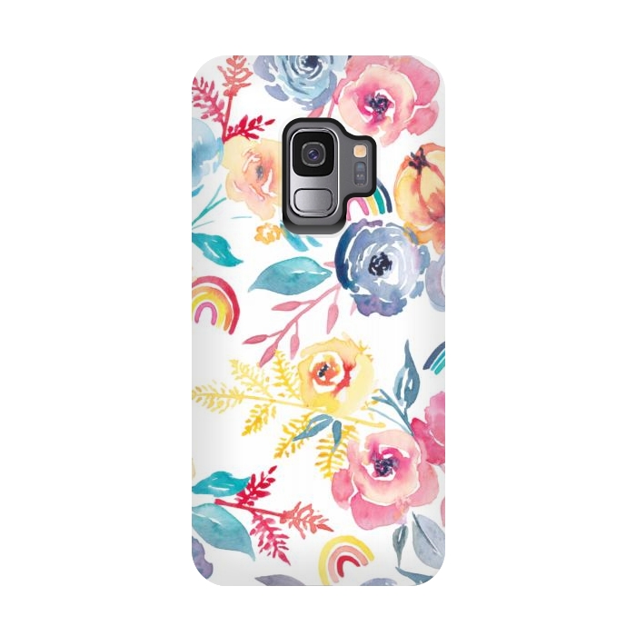 Galaxy S9 StrongFit Roses and Rainbows by gingerlique