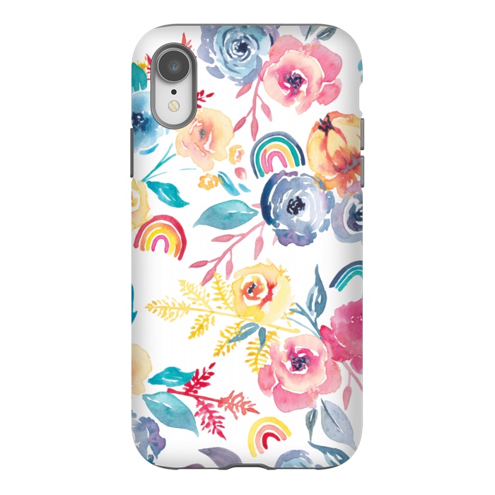iPhone Xr StrongFit Roses and Rainbows by gingerlique