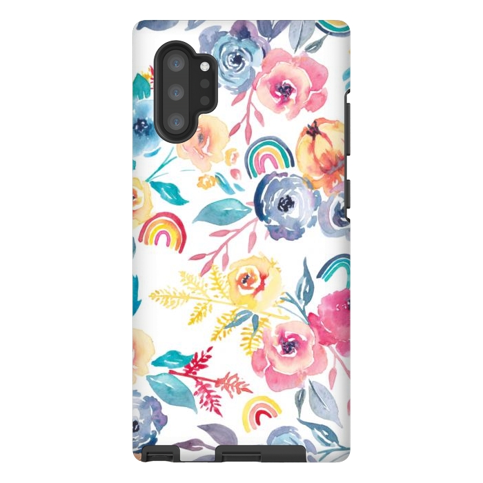 Galaxy Note 10 plus StrongFit Roses and Rainbows by gingerlique