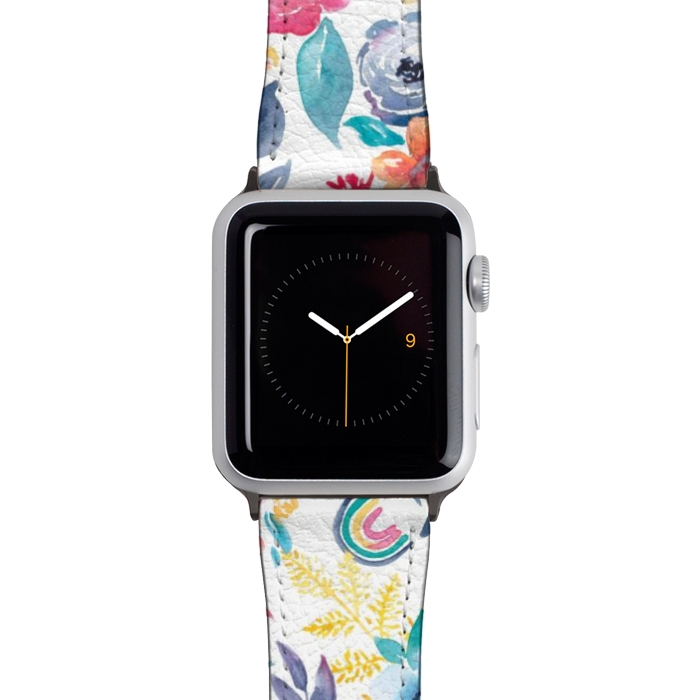 Watch 42mm / 44mm Strap PU leather Roses and Rainbows by gingerlique