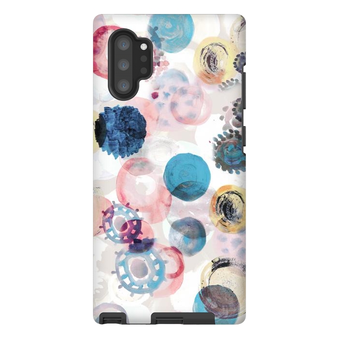 Galaxy Note 10 plus StrongFit Watercolour playful spots abstract pattern by Oana 