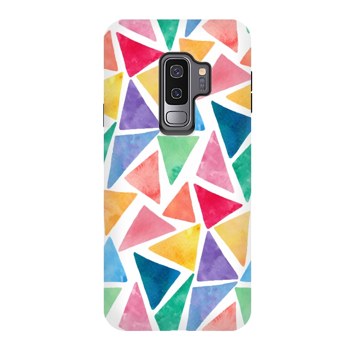 Galaxy S9 plus StrongFit multi colour triangle pattern by MALLIKA
