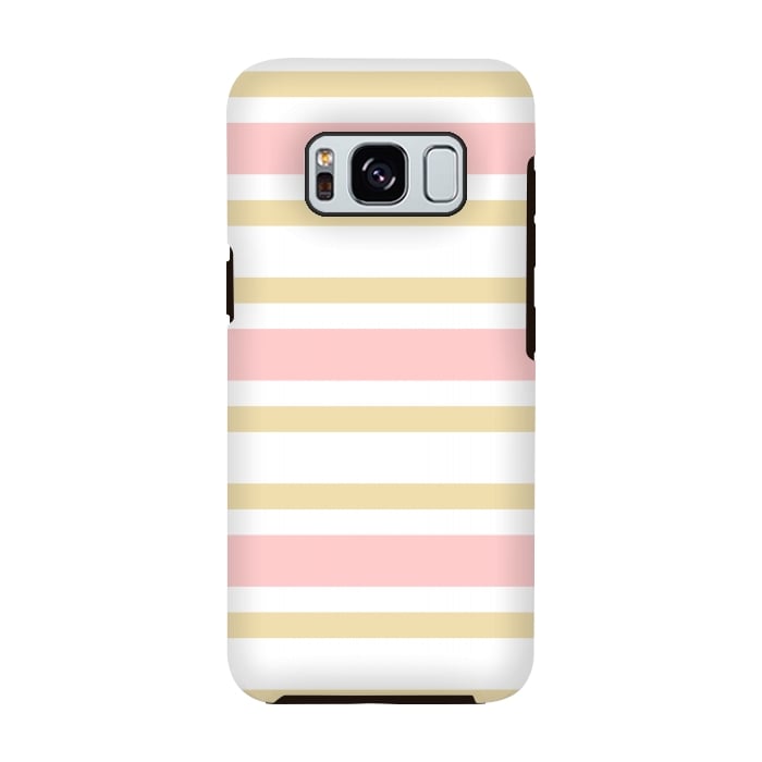 Galaxy S8 StrongFit pink golden stripes pattern by MALLIKA