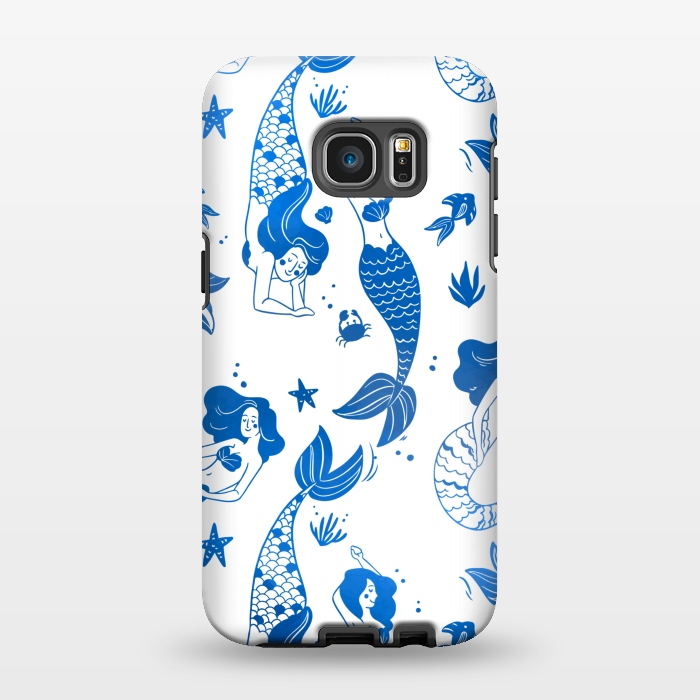 Galaxy S7 EDGE StrongFit blue mermaid pattern by MALLIKA