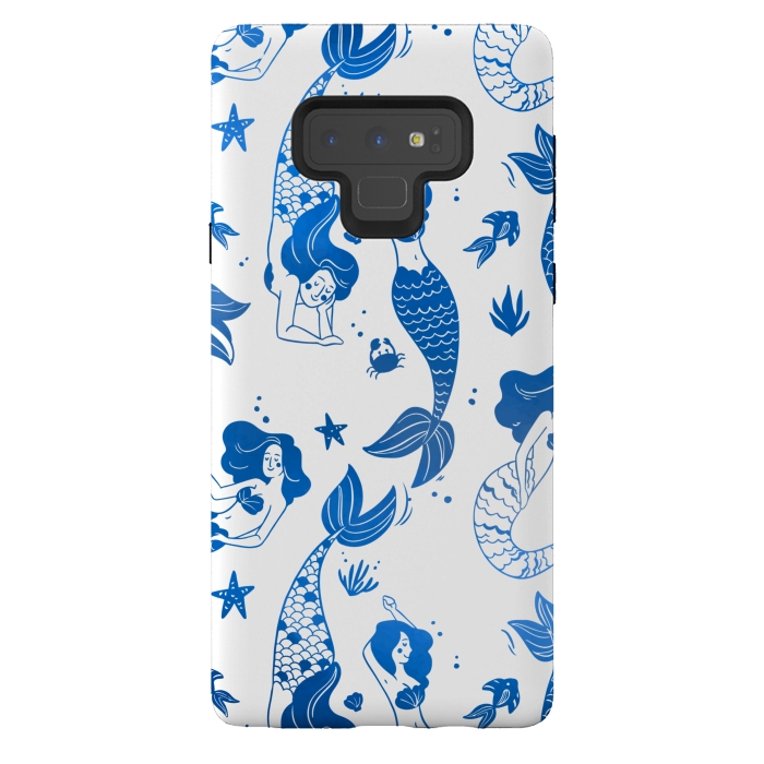 Galaxy Note 9 StrongFit blue mermaid pattern by MALLIKA