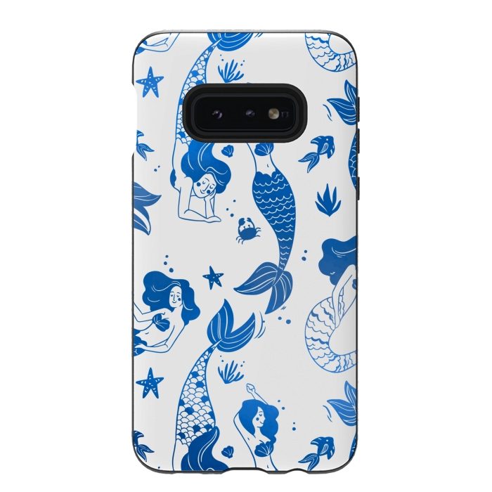 Galaxy S10e StrongFit blue mermaid pattern by MALLIKA